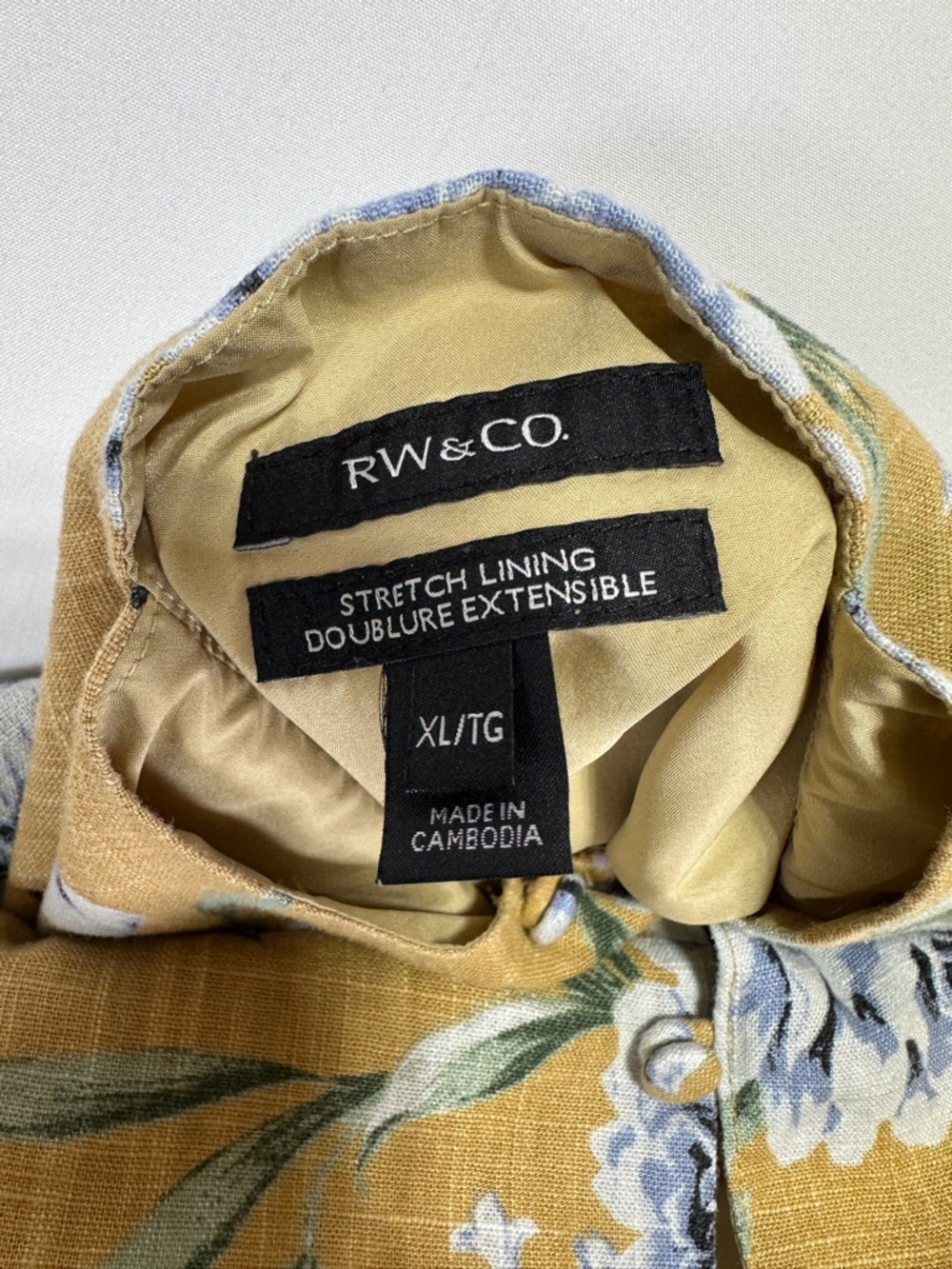 RW&CO Linen Blend Shift Dress Yellow Floral Sleeveless Pocket Size XL - Picture 8 of 9